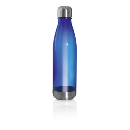 bottiglia trasparente blu