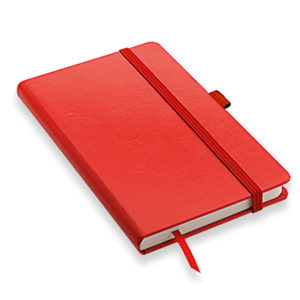 quaderno a righe rosso