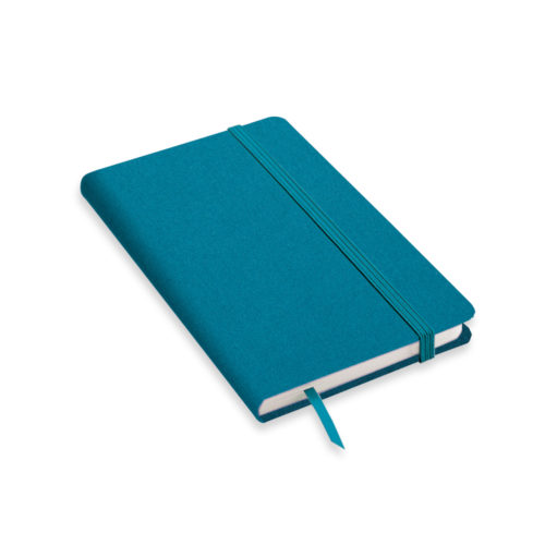 Quaderno con copertina in tessuto Melange azzurra